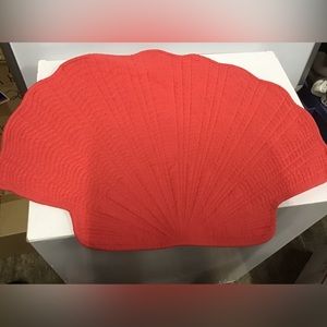 New seashell placemat coral color set of 2